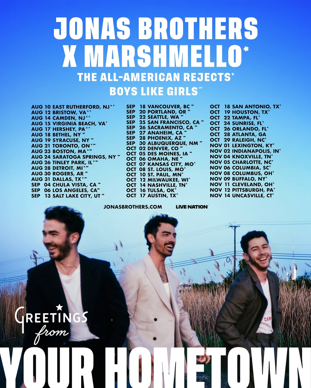 Jonas Brothers Tour & Album “Greetings from Your Hometown”